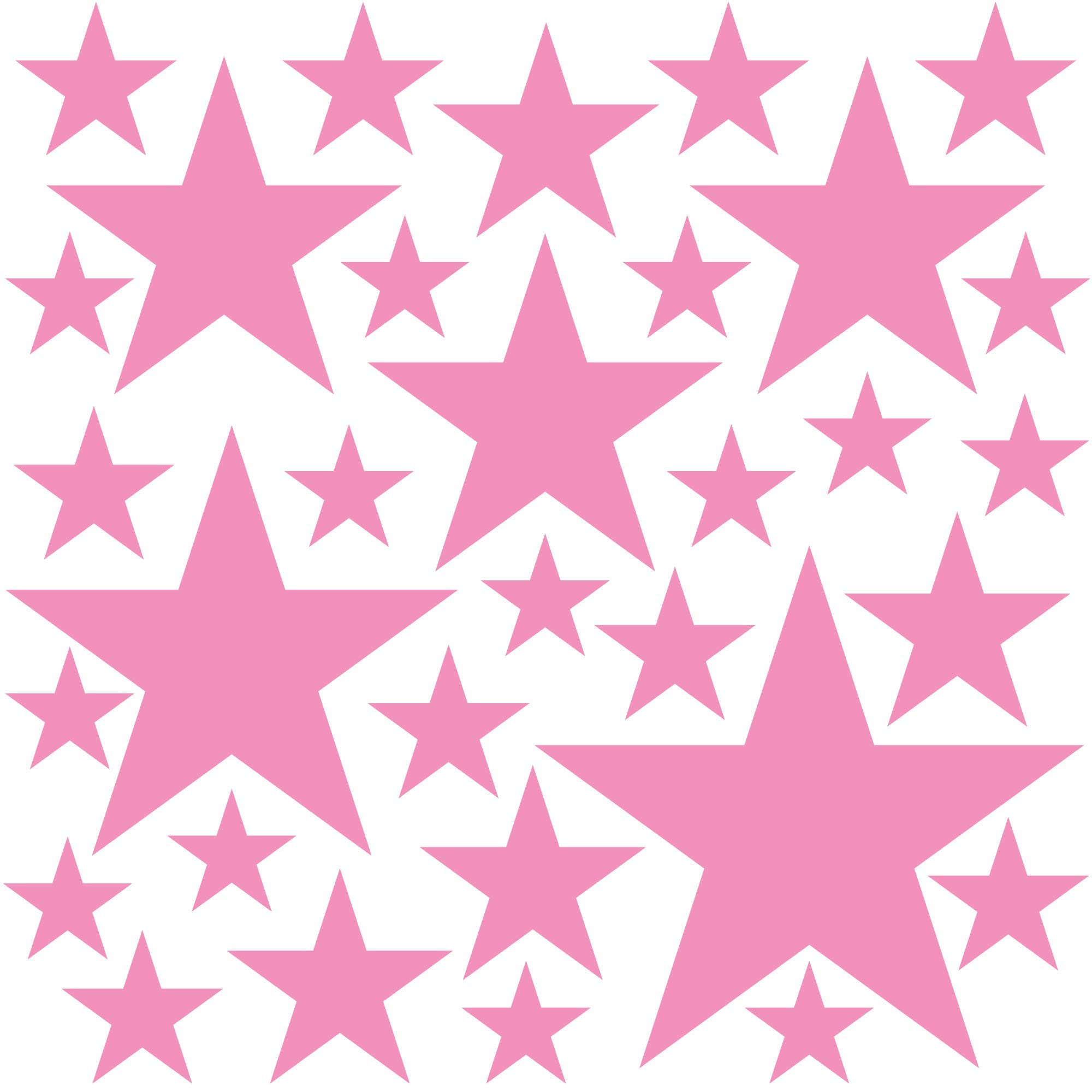 PREMYO 32 Estrellas Pegatinas Pared Infantil - Vinilos Decorativos Habitación Bebé Niña - Fácil de Poner Rosa
