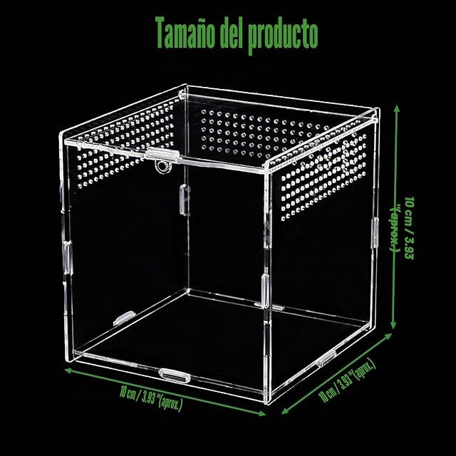 Foto 2 de 6 de Terrario acrílico 10 cm x 10 cm x 10 cm, mini terrario caracoles