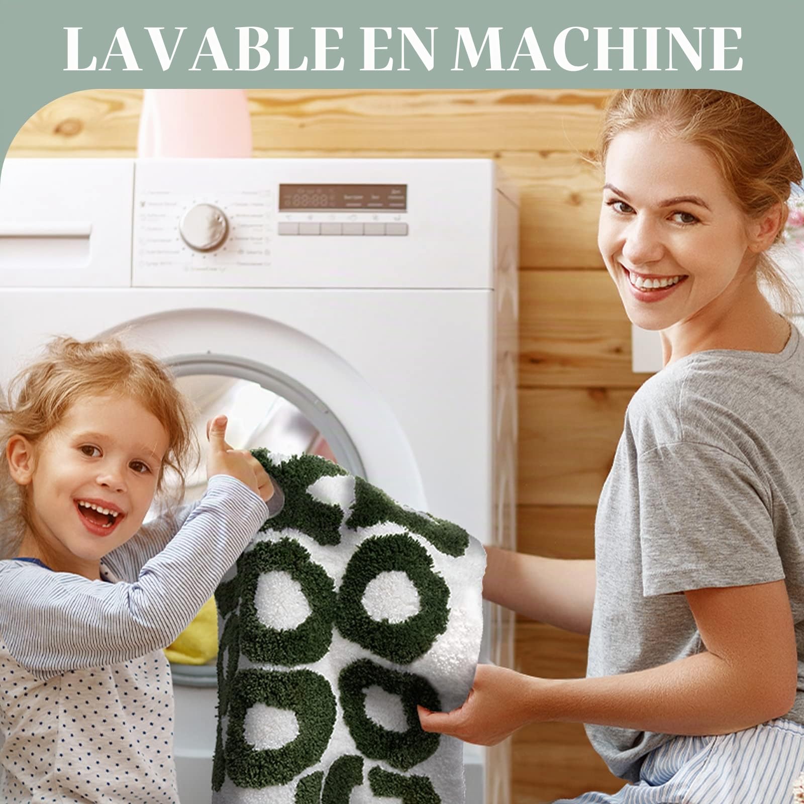 You Look Good Tapis de bain noir et blanc pour salle de bain - Petit tapis de douche amusant et mignon - En microfibre antidérapante - Lavable et absorbant - 63,5 x 53,3 cm