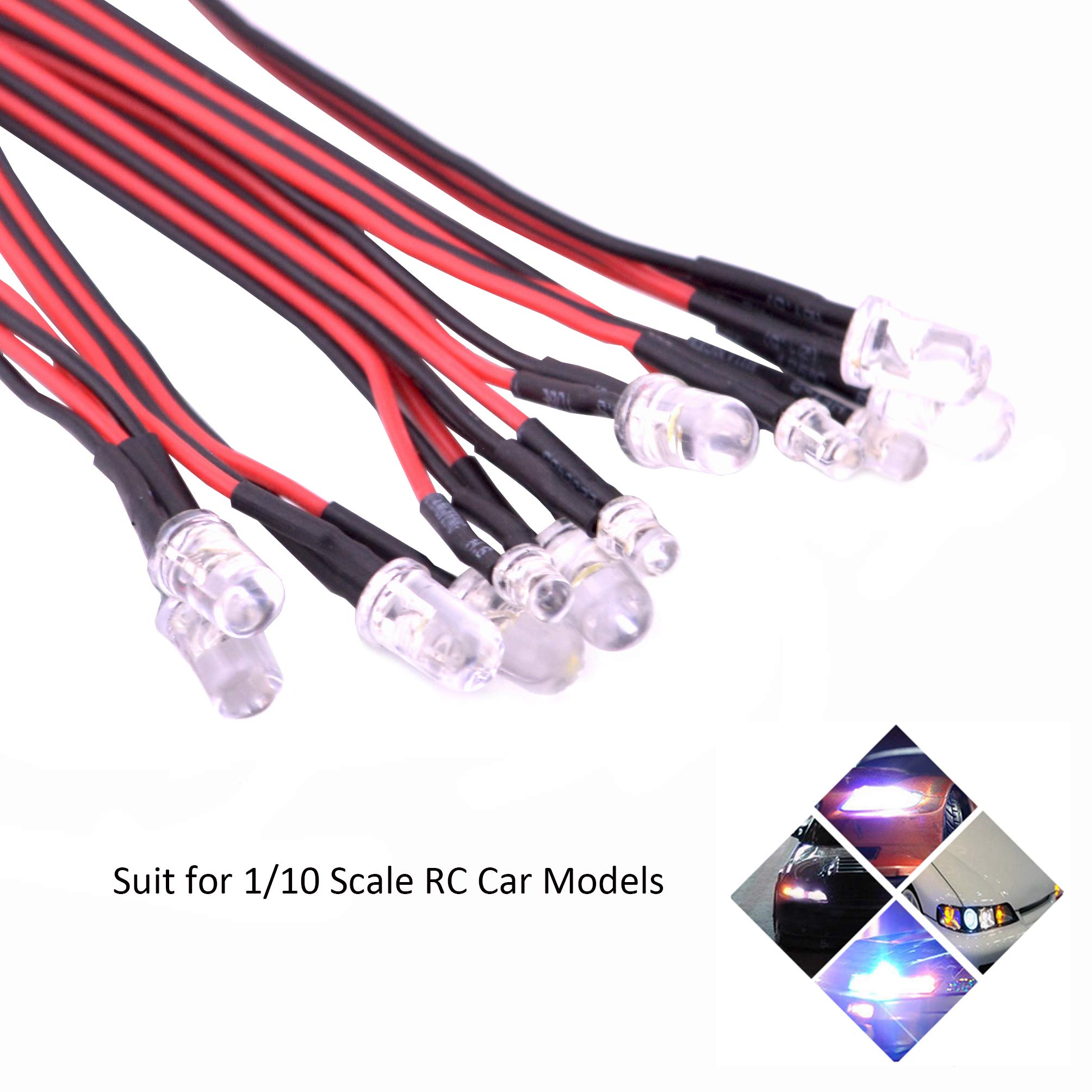 AUSTAR Kit Luci LED Ultra Luminose Per Auto RC 1/10 E 1/8 – AX-003 Per HSP Traxxas TAMIYA
