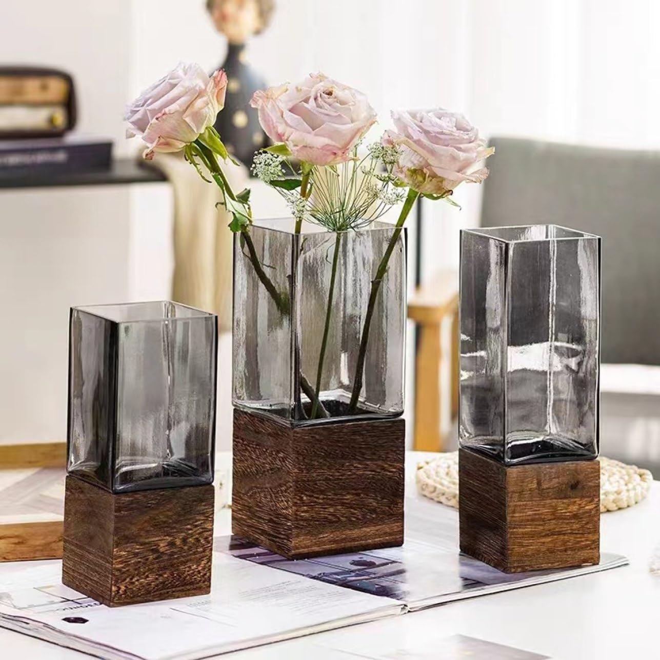 スクエア型　四角いフラワーベース　曽我ガラス　8個セット スクエア型 四角いフラワーベース 曽我ガラス 8個セット スクエア型