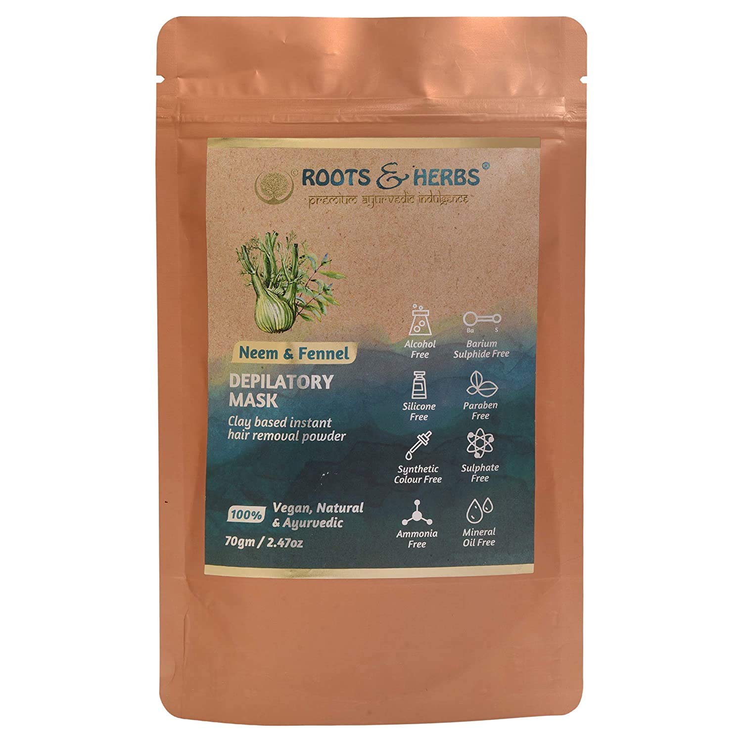 Roots and Herbs Neem and Fennel Depilatory Ubtan for Hair