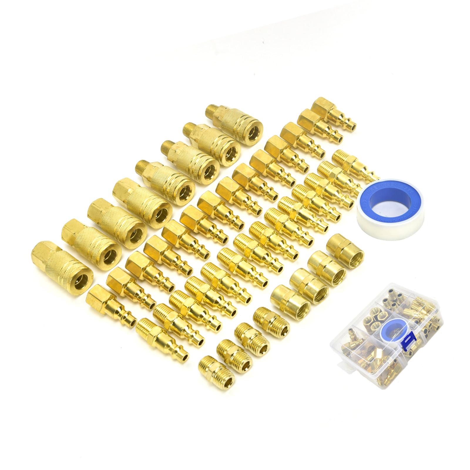 Juego De Emparejamiento Propulsado por Aire 45 Piezas A Granel Acoplamientos Atornillados 1/4NPT para Compresores Y Disposiciones Tuberías Juego Accesorios Condensador