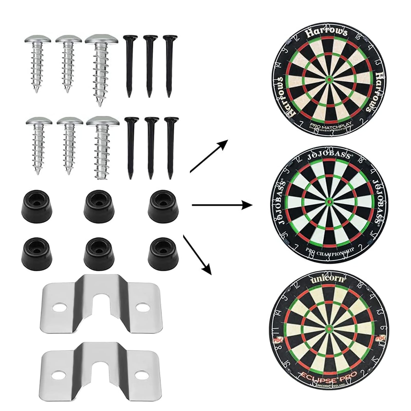 Dartscheibe Halterung für Steeldart Boards - Tragbare Wand Aufhängen Set für Dartboards