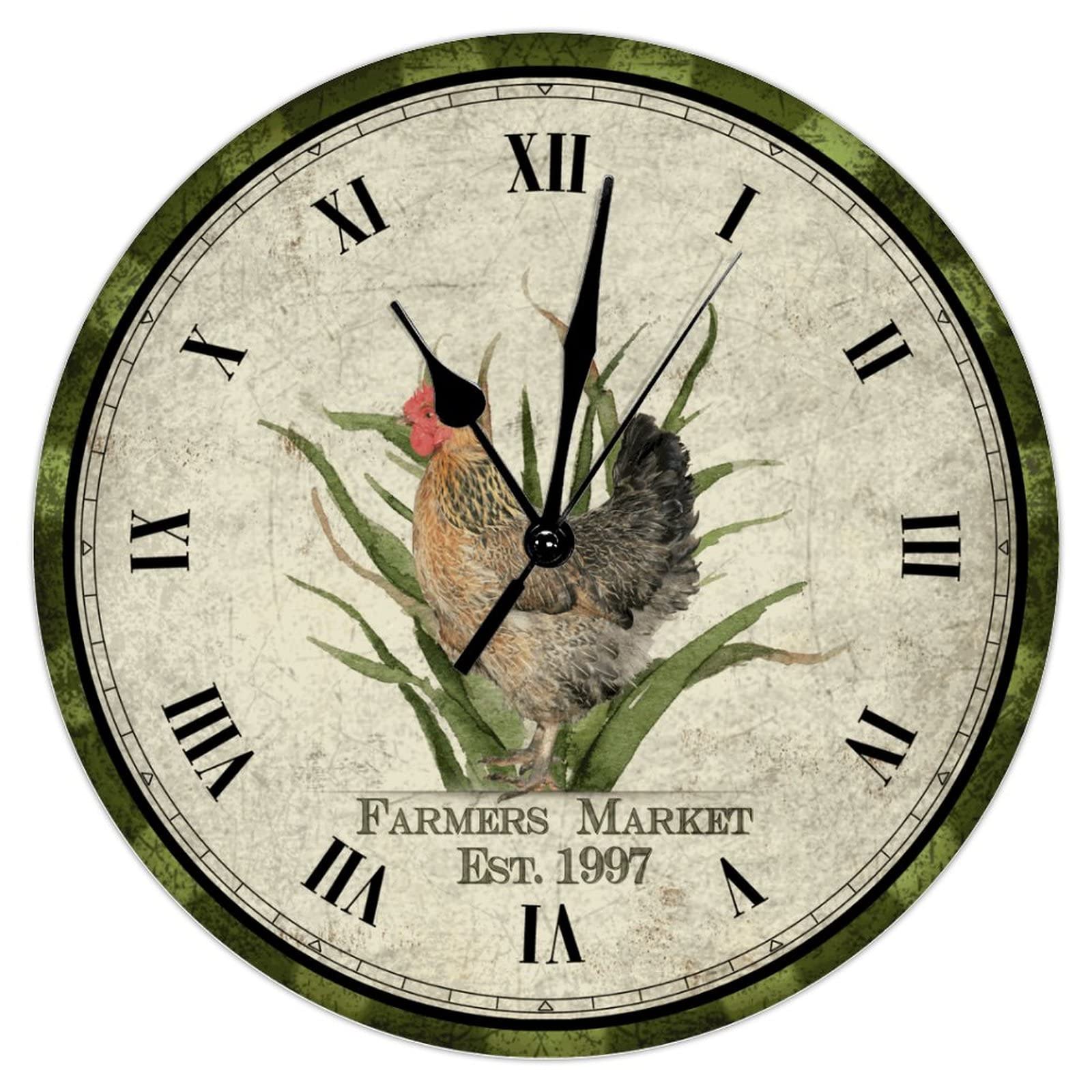 Horloge murale poule rustique pour créer une ambiance bistrot salon