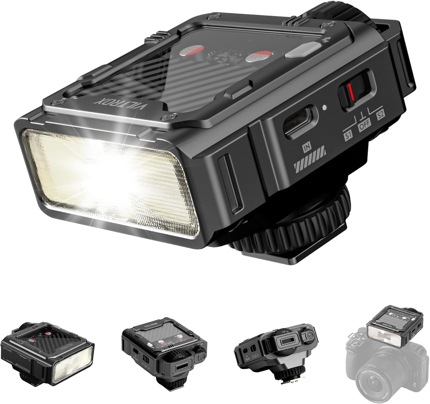 VILTROX Z3 TTL Mini Camera Flash for Nikon, mini Flash for Camera | GN16 Hot Shoe Flash with 1s Recycle Time, USB-C Rechargeable Camera Flash with 7-Level Manual Power Control