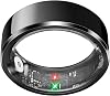 Health Smart Ring for Men Women, Fitness Tracker with Heart RateBlood PressureBlood Oxygen Monitor,Sleep Tracker,Pedometer, IP68 Waterproof Ring for iPhone&Android, No Subscription Black, Size9
