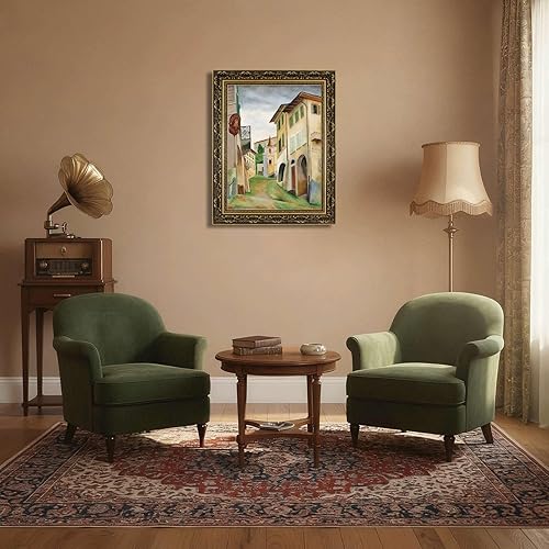 Miniatura 6 de Vintage Framed Italian Village Street Scene Wall Art Canvas Print Oil Paintings Reproduction World Classics Rustic Elegant Poster Painting Pictures