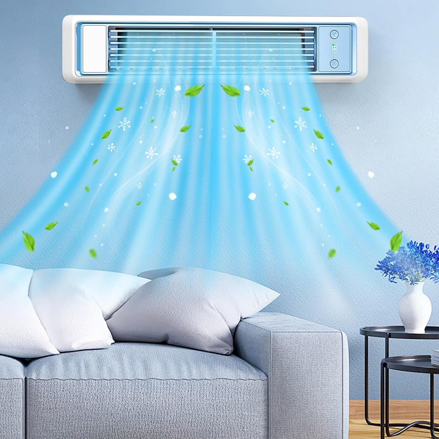 Tower Fan for Bedroom, Quiet Oscillating Standing Fan with Remote, 3 Speeds & 5 Modes, 12H Timer, Bladeless Desktop Fans with Digital Display for Living Room, Home, Office