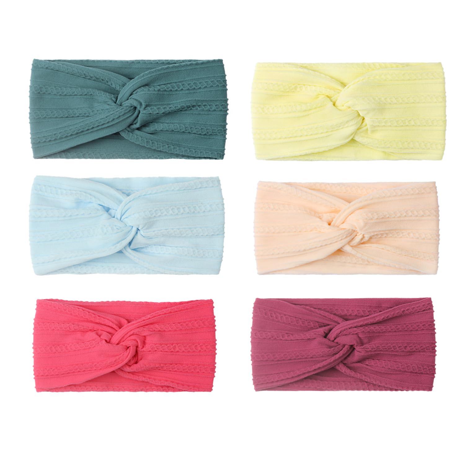 SYGA Pack Of 6 Baby Headband Nylon Soft Stretchable Thread Hairbands For Newborn Infant Toddler Kids 0-3 Year-image-22