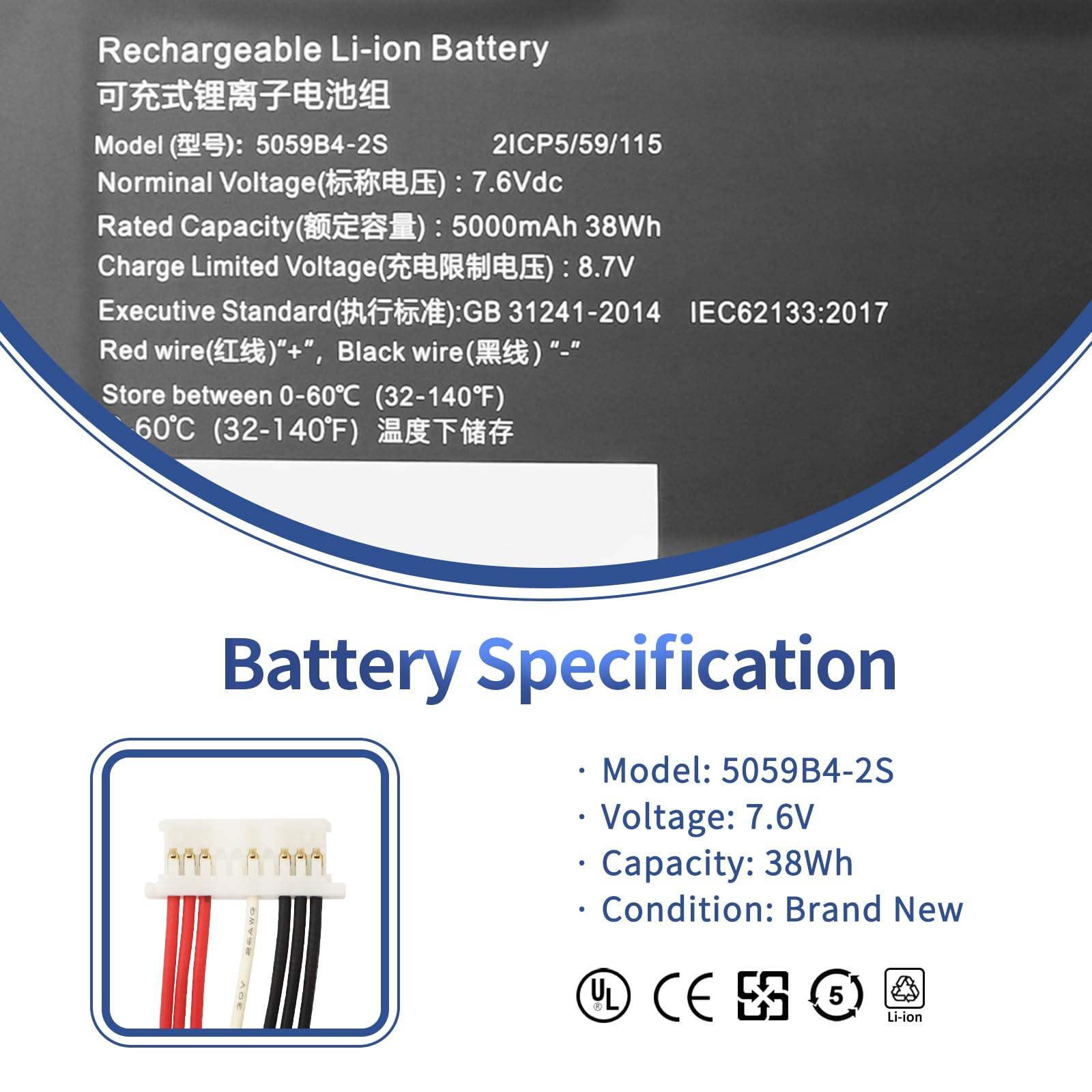 ANTIEE 5059B4-2S Laptop Batteria per Chuwi GemiBook Pro 14-inch CWI529
