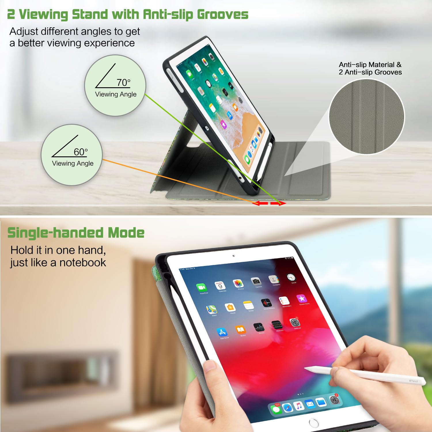Case For New IPad 10.2 Inch Case 9th/ 8th/ 7th Generation 2021/ 2020/ 2019, Premium PU Leather Folding Stand Cover, Blue