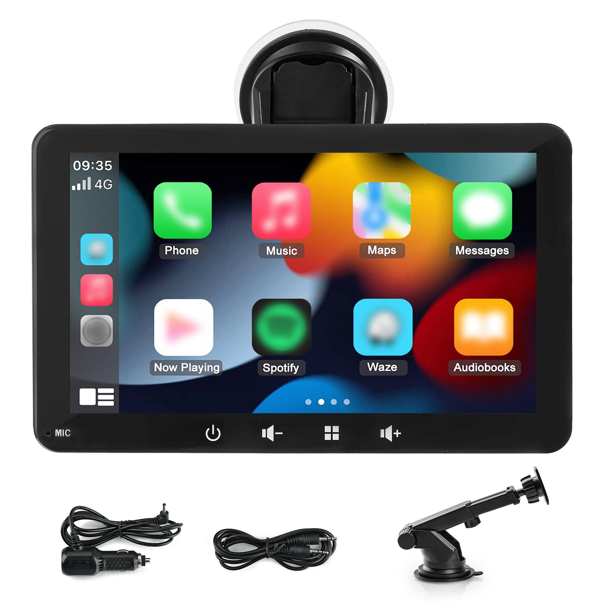 Autolink 7'' Portátil Pantalla Coche, Pantalla Carplayy Coche，Tableta con Car Playy inalámbrico, Compatible con BT 5.0, función de duplicación de Pantalla, Adecuada para Varios Vehículos