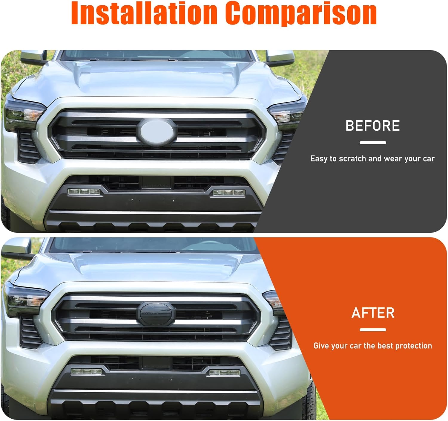 Daeiclru Front Grill Emblem Cover Trim Compatible with Toyota Tacoma 2024 2025, Front Hood Center Emblem Logo Cover 4th Gen Tacoma Exterior Decorative Accessories (American Flag Pattern)