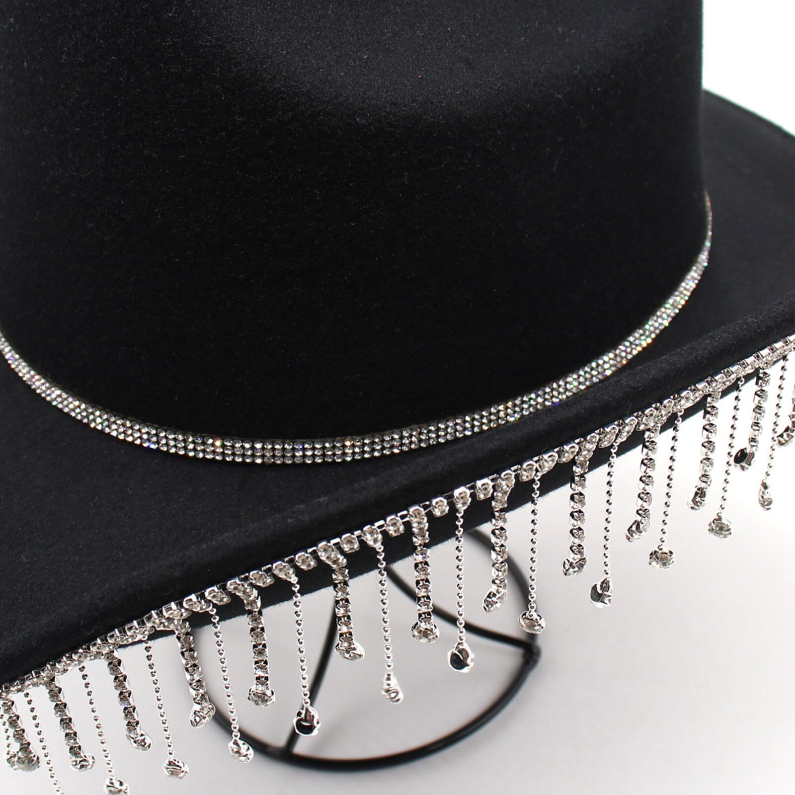 4238 Shiny Rhinestone Cowgirl Hat Bling Wide Brim Cowboy Hat Party Classic il_fullxfull.5606353106_apr6.jpg main image 2