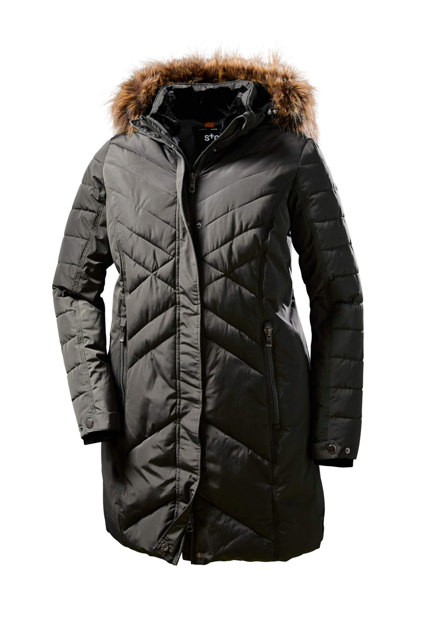 STOY Wmn Quilted Prk D Parka con aspecto de plumón con capucha desmontable Mujer