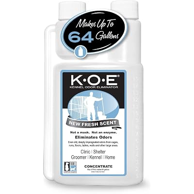 Odorcide K.O.E Kennel Odor Eliminator Concentrate, Fresh Scent, 16 oz - Non-Enzymatic Formula for Cages, Runs, Home and Kennel Use