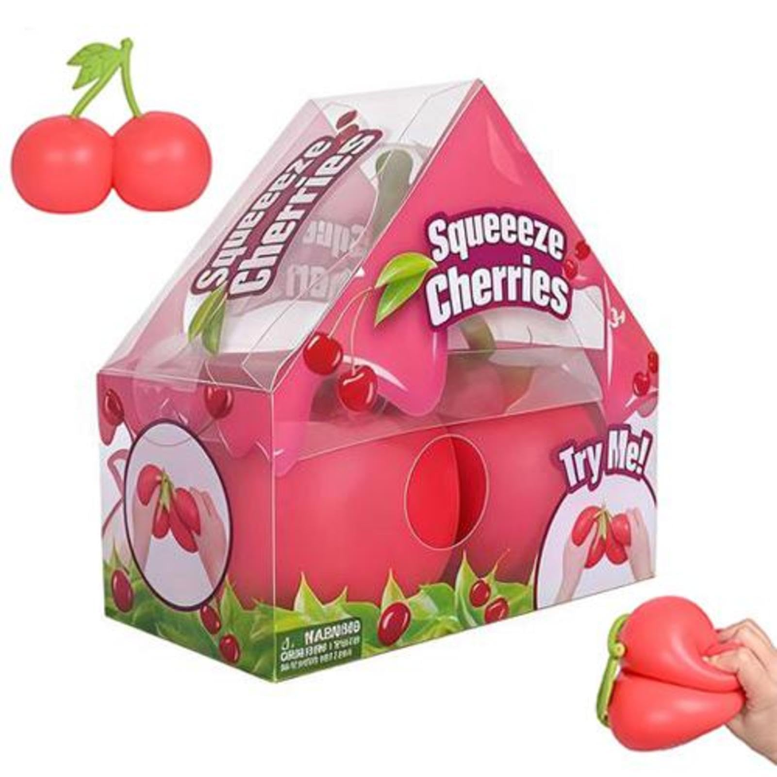 Cherry Fidget Squeeze Toy, 14cm Realistic Cherry Soft Stress Ball, Kids Squeeze Toys, For Family Friends Youth Teens Offices Work Classroom Commuting Relaxation Study Waiting Rooms