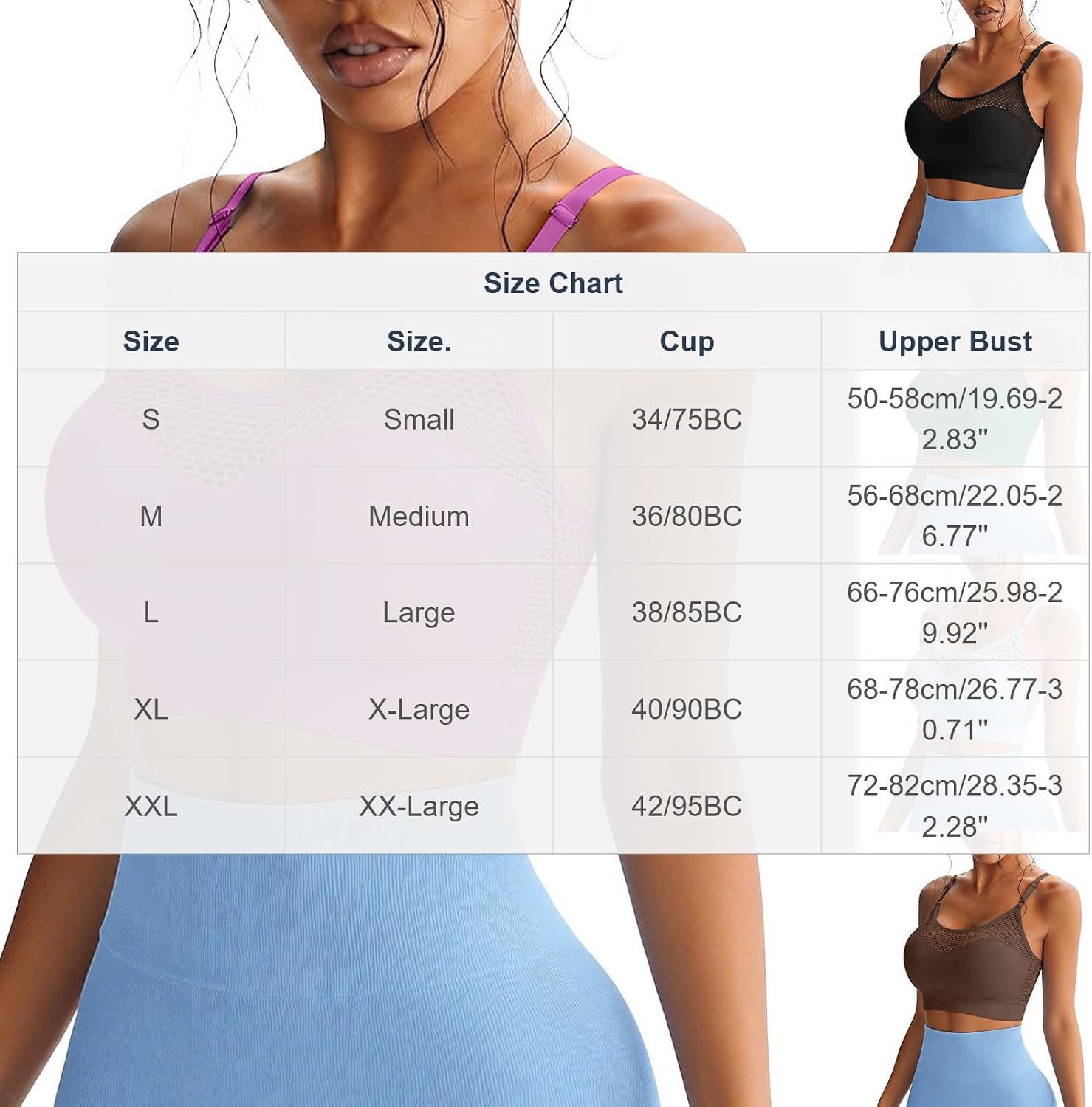 Sports Bras for Women Push Up Sports Bra Padded Hollow Out Medium Support Workout Yoga Bra Breathable Bras