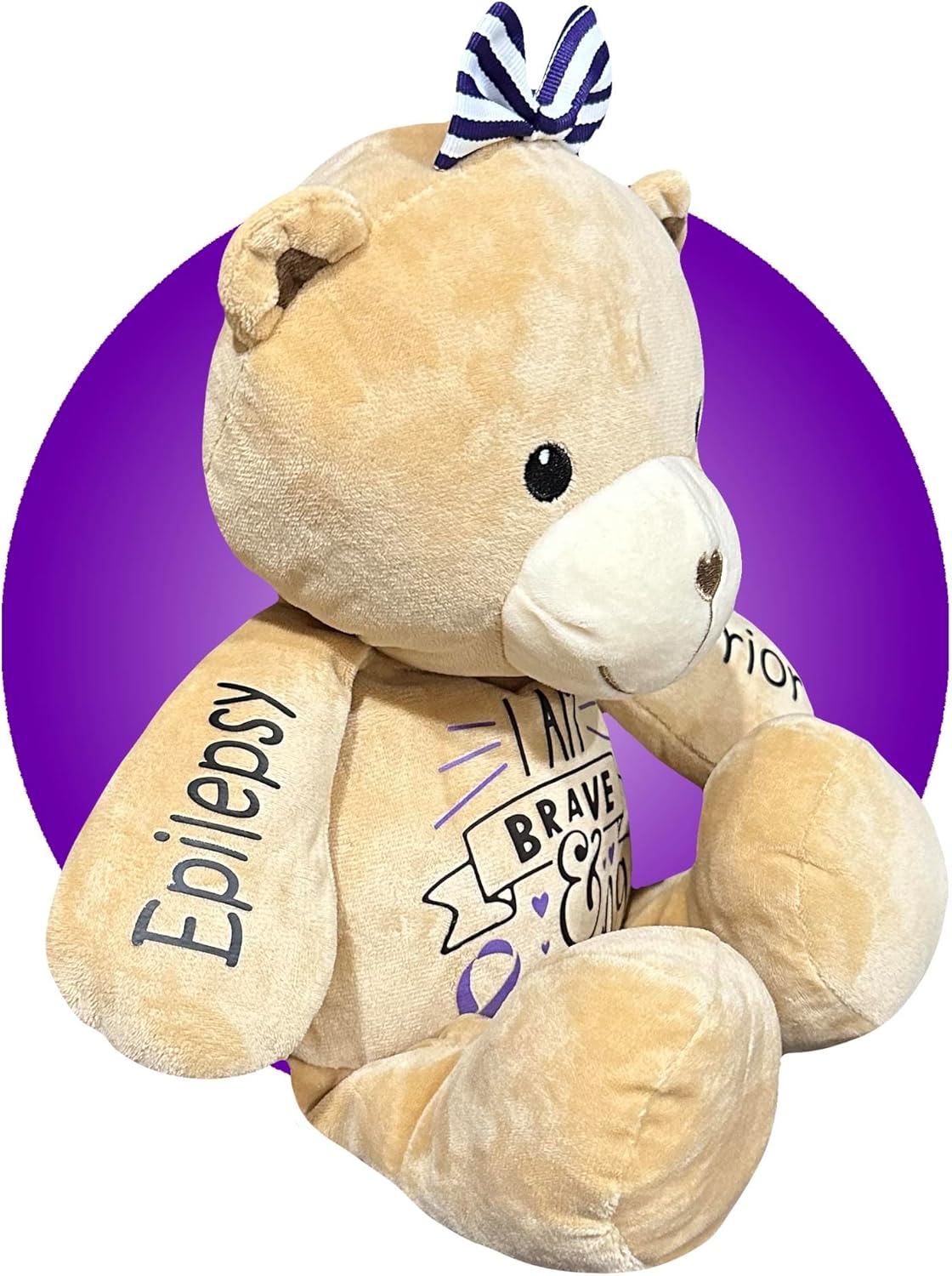 Epilepsy Gifts for Kids - Dravet Syndrome Gifts for Kids - Personalized 13" Epileptic Monkey or Teddy Bear - Epilepsy Awareness Keepsake for Children by Kikilishop