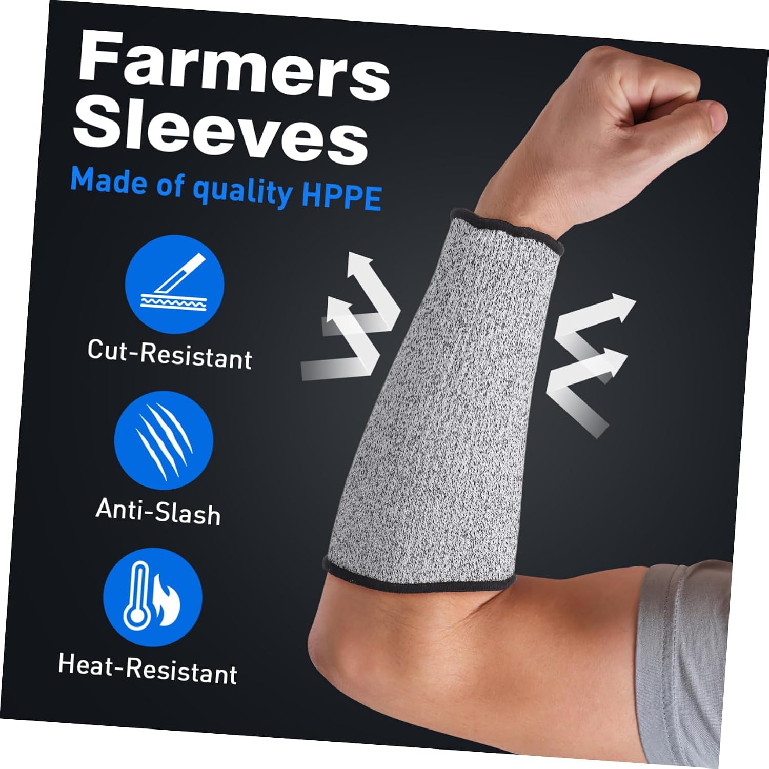 LIFKOME 2 Pairs Cut Resistant Arm Sleeves Sun Protection for Bruising Thin Skin Gardening Working Arm Guards Size s