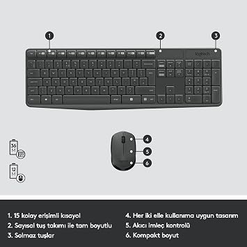Logitech MK235 Kablosuz Set 920-007925