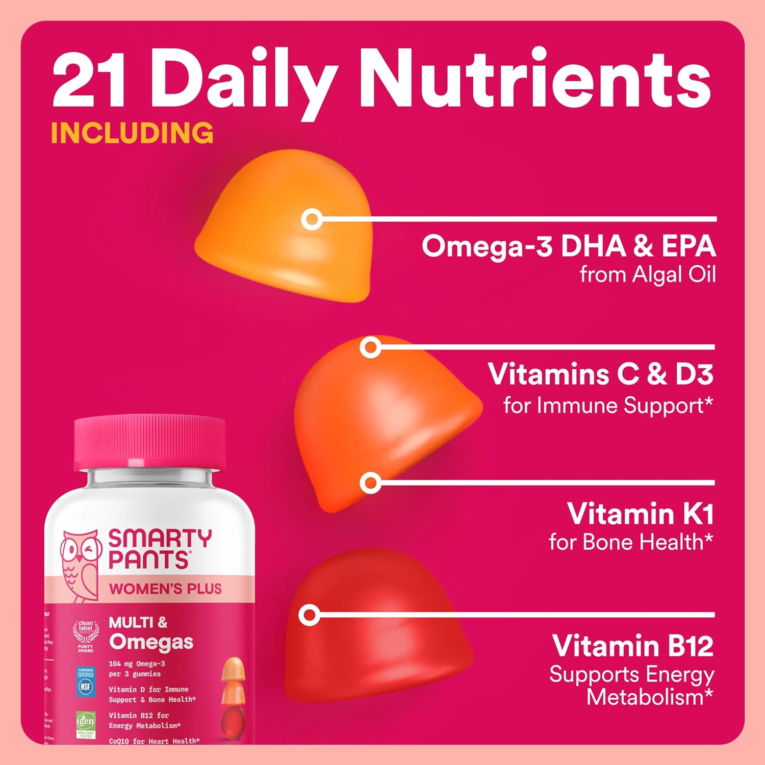 SmartyPants Mom & Toddler Daily Nutrition Bundle: Women’s + Toddler Multivitamin Gummies with Omega-3 DHA/EPA, Vitamins D3, B12, A & Zinc – Gluten Free, Non-GMO, 90 & 60 Count (Pack of 2
