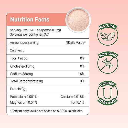 Vista 19 de Herbion Naturals Tarro de sal rosa del Himalaya de grano fino, sin OMG, calidad suprema, sin químicos, vegano, certificado Kosher, sal totalmente