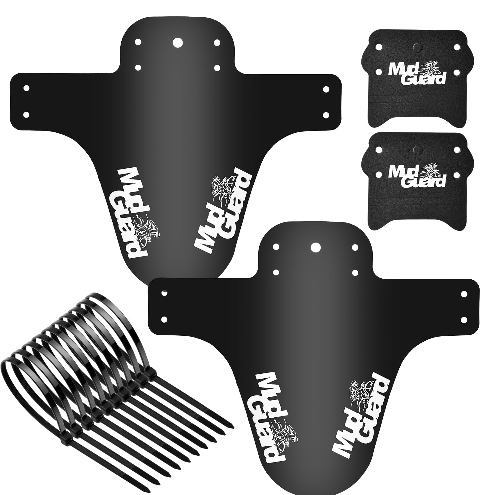 Ainiv Mountain Bike Fenders, MTB Mudguards Front and Rear Compatible, Bike Mudguards Adjustable, Bicycle Mudguard Fits 26", 27.5", 29", Thicken Widen Frame Guards, Mudguards for Mountain Bike