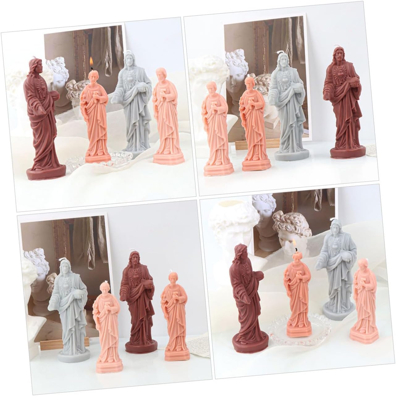 minkissy Jesus Candle Mold Silicone 3D DIY Mold for Handmade Soap and Scented Candle Making for Religious Craft Supplies