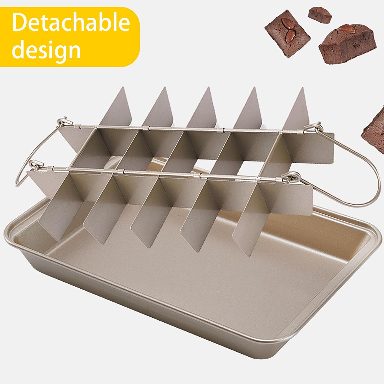 Molde Magdalenas Horno Antiadherentes Metálicos Molde Para Magdalena Cuadrados Fáciles De Desmoldar Bandeja Para Hornear Brownie Utensilio Grueso(Lightweight)