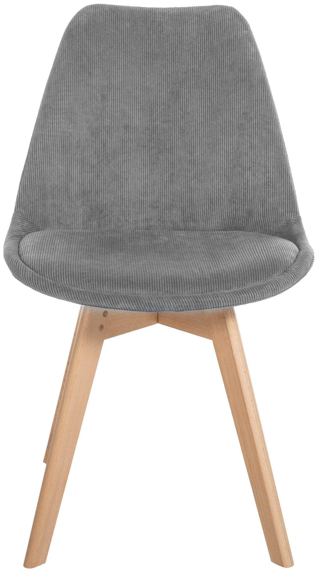 Set 4 Sillas Linares - Estilo Nórdico (terciopelo Beige, Madera)
