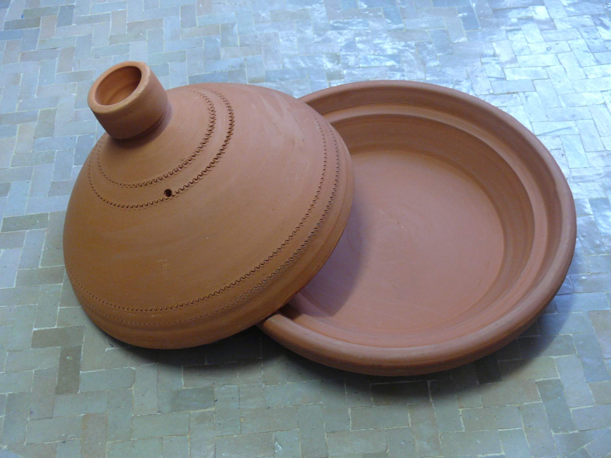 Marokański tadżin do gotowania, nieglazurowany, Ø 35 cm, dla 4 5 osób