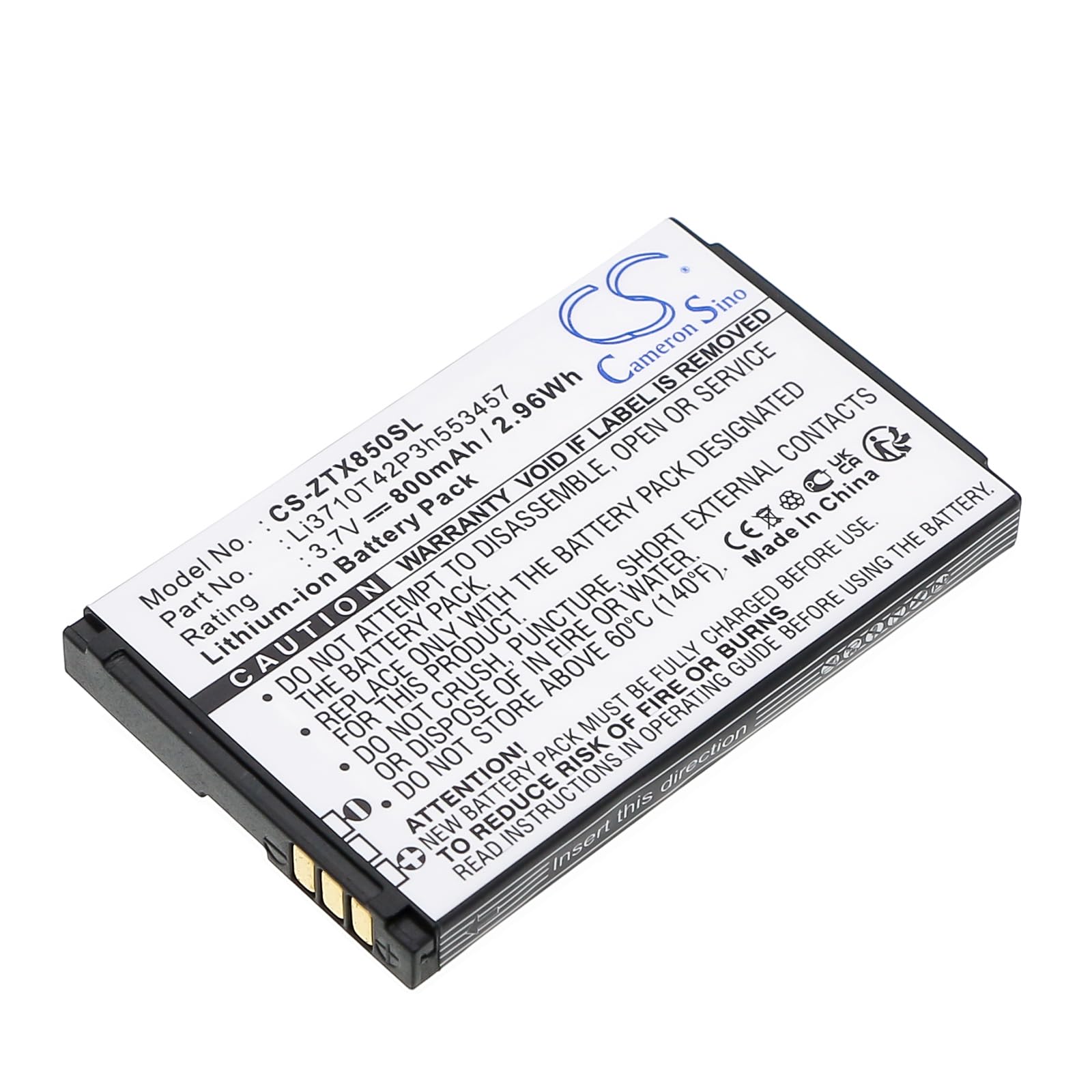 Battery for ZTE C500 C580 C79 F100 F102 F103 F105 F106 F107 F110 3.7V 800mAh