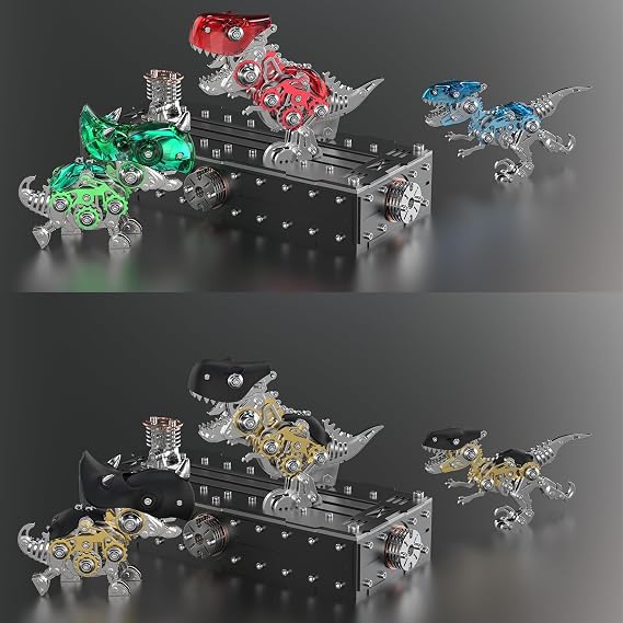 Metalkitor 3D Metal Puzzle Base - 'Mo-Long ZUN' Adjustable Stand for Angelfish, Scorpion, Fox,and Dinosaur Models - DIY Assembly Display Stand, 283 PCS
