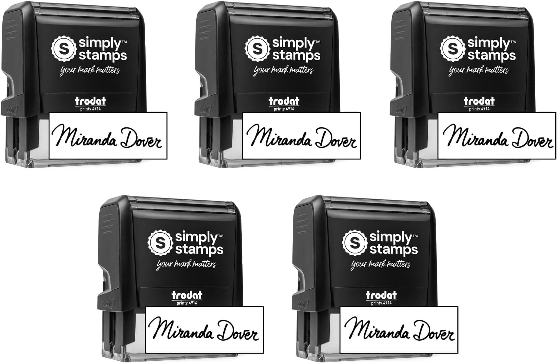 Custom Signature Stamp - Personalized Insignia - Self-Inking - Your Choice of 7 Ink Colors! (5, Xtra Large)