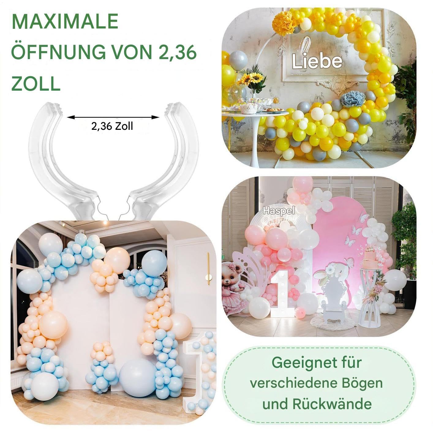 Clip per palloncini, clip di fondo, morsetti per arco per palloncini, 10 pezzi, per fotografia, fai da te, studio, matrimonio, compleanno, decorazione