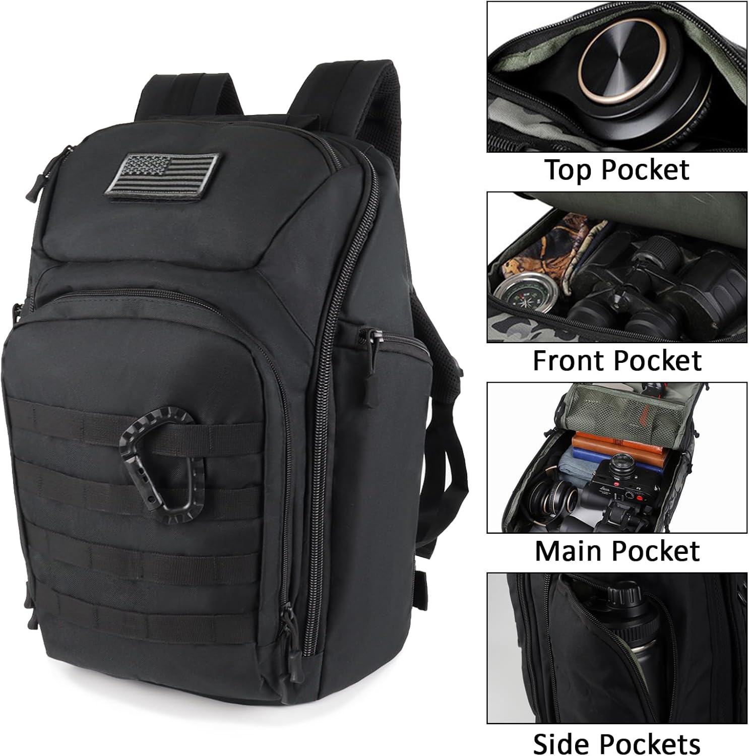 Valinov Tactical Backpack For Men 30L Military Molle Backpacks Army Assault Pack Daypack Hiking Rucksack Bug Out Bag (Tan)