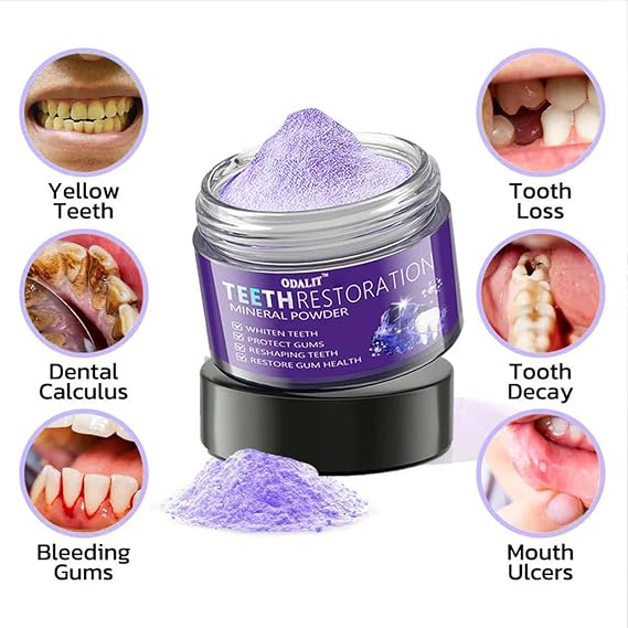 ODALIT Teeth Restoration Mineral Powder,Mineral Tooth Powder,freshen Breath,Protect Teeth and Gums (2)