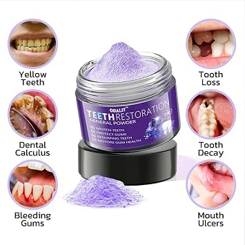 ODALIT Teeth Restoration Mineral Powder,Mineral Tooth Powder,freshen Breath,Protect Teeth and Gums (2)