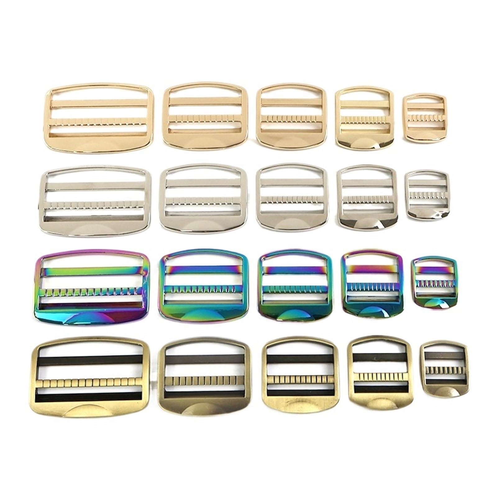 Hebillas ajustables for bolsa de Metal, 4/10 Uds., 19-50mm, correa for bolsos, cierre deslizante tri-glide, mochila, cinturón, hebilla de anillo, accesorios de Hardware