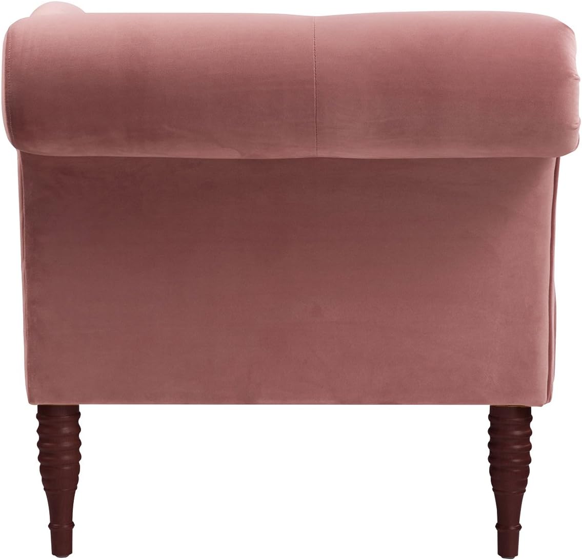 Jennifer Taylor Home Samuel Tufted Roll Arm Chaise Lounge, Ash Rose Pink Velvet