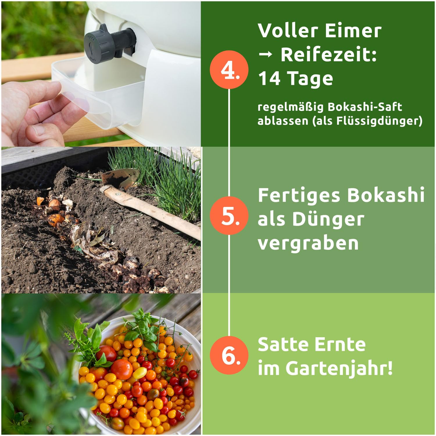 EM-Chiemgau Komposteimer Küche Geruchsdicht [2er Set] je 15,3 L Volumen Küchenabfalleimer Bokashi Set Eimer Komposter mit Zubehör für Küchenabfall, Mülltrennung & Kompostieren | Biomülleimer (grau)