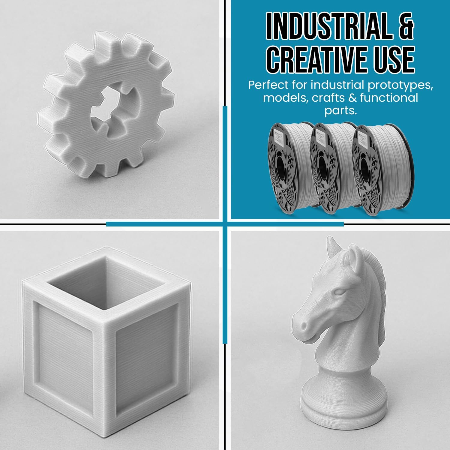 Atomic Filament Bright White ABS AMS Compatible AMS Compatible