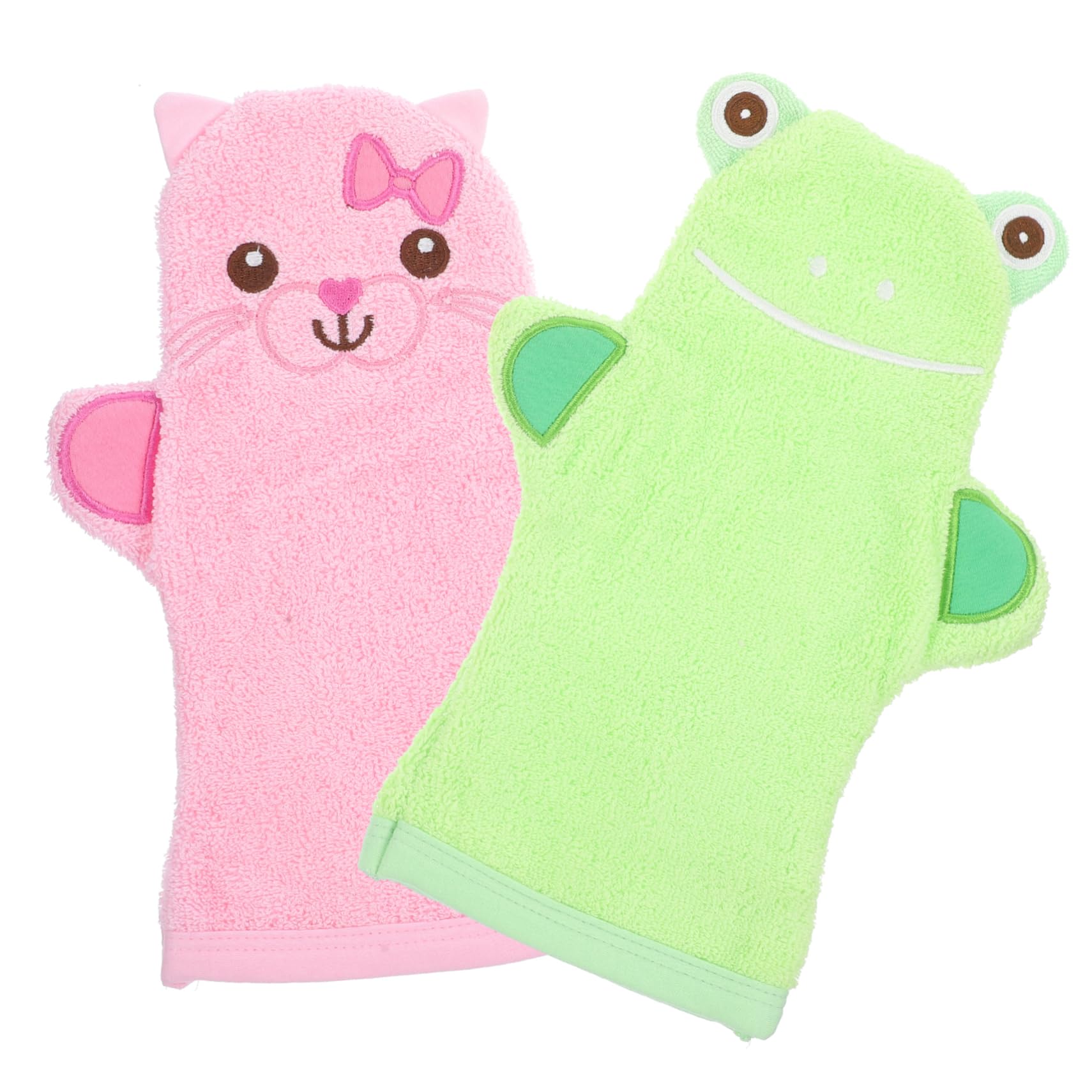 Healeved 2 Piezas guantes de baño guantes para mitones infantiles manoplas de bebé mitones niños guantes exfoliantes exfoliating gloves guante de ducha manopla exfoliante algodón
