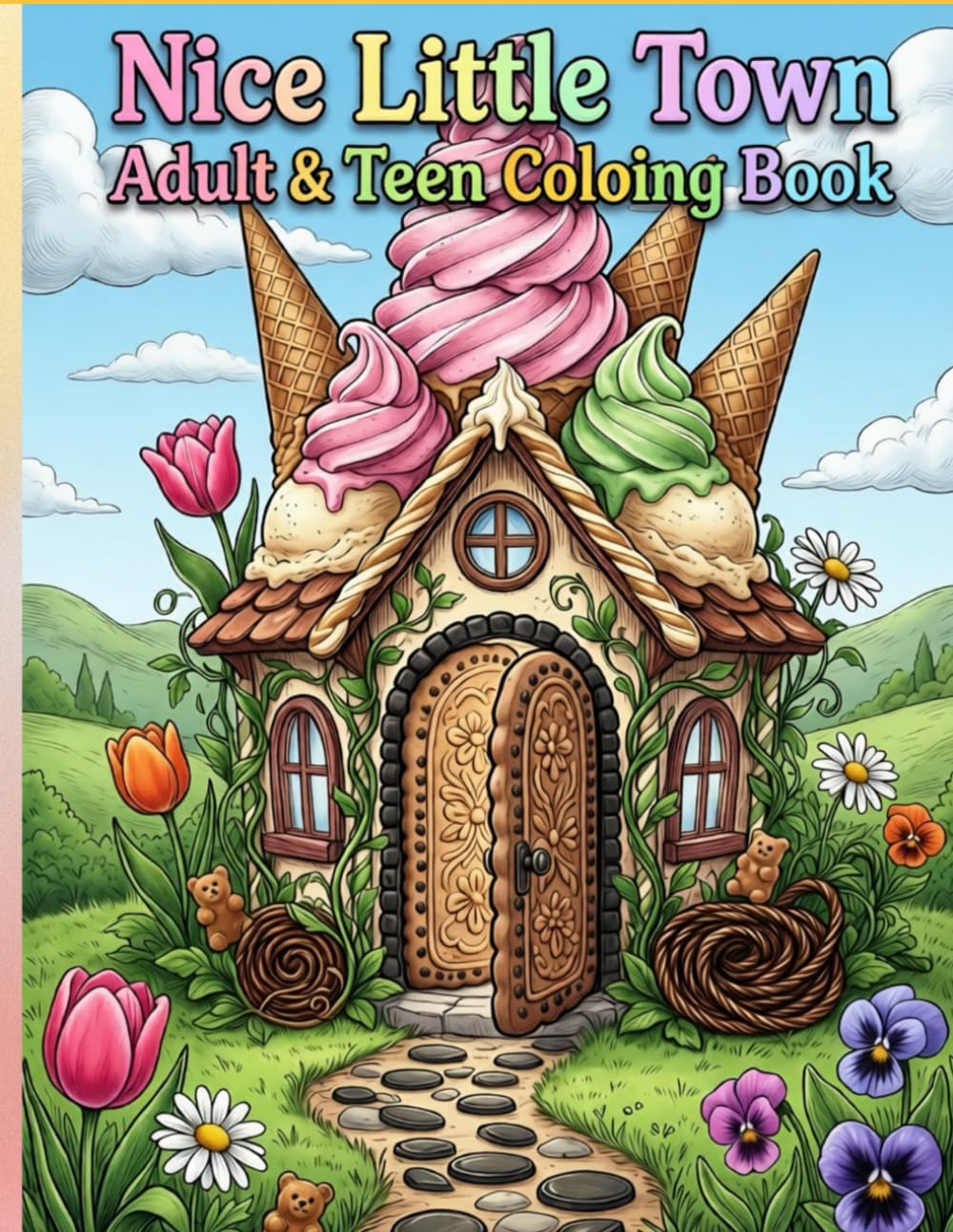 Nice Little Town – Cozy Fantasy Adult & Teen Coloring Book: Whimsical Village Scenes, Sweet Houses, Relaxing Detailed Coloring Pages for Stress Relief and Mindfulness