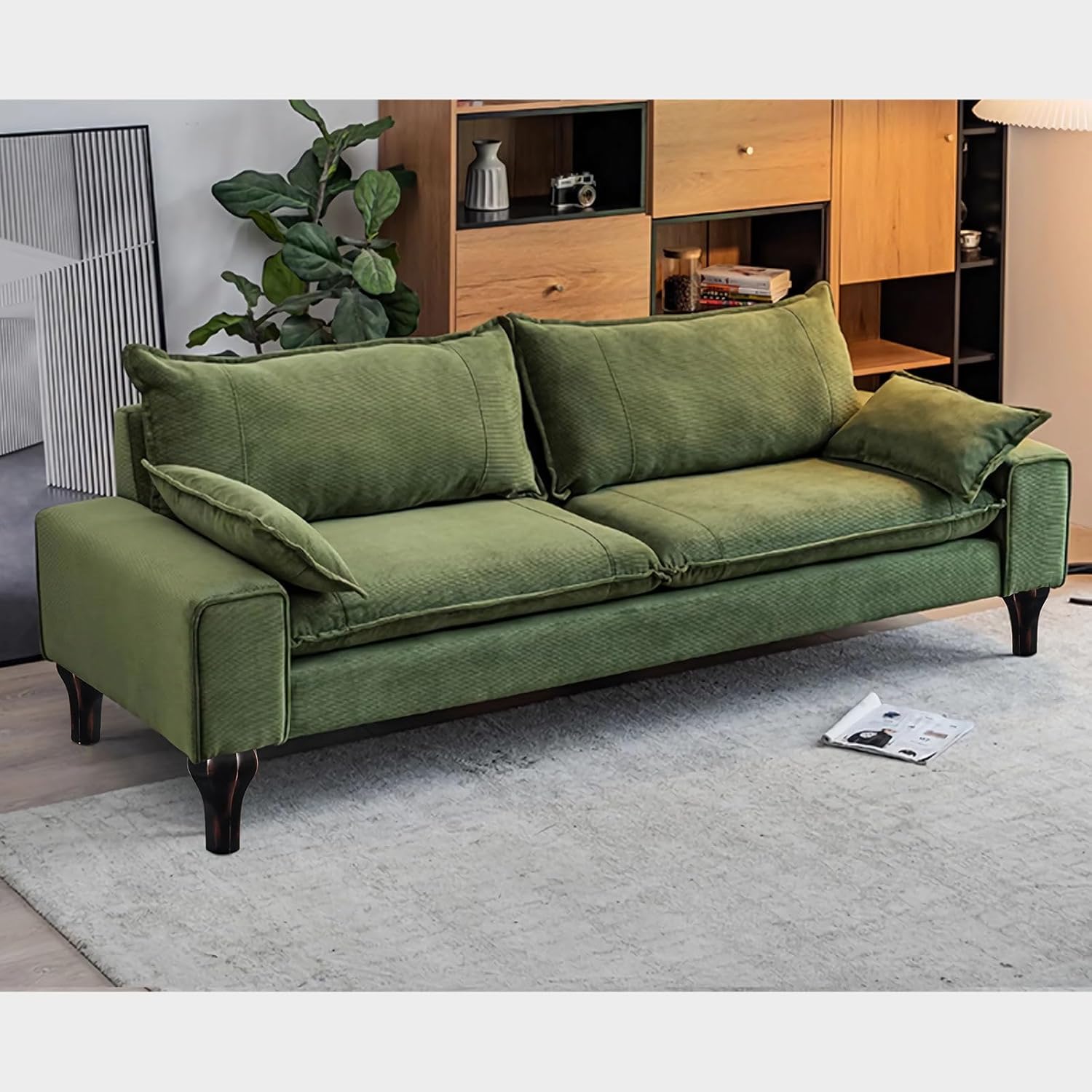 Wood Furniture Legs, Sofa Legs Pack of 4 - Black Frosted Color Legs Mid Century Modern Replacement Legs for Armchair Recliner Coffee Table Chair Couch Dresser (Black Frosted Color, 5 inch)