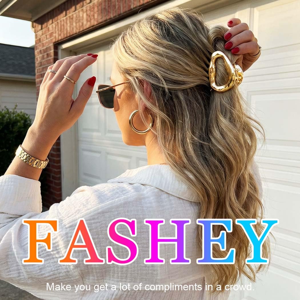 Fashey Metal Claw Clips Gold Hair Clip Small Hair Claws Hair Accessories for Women (Gold) - Image 5