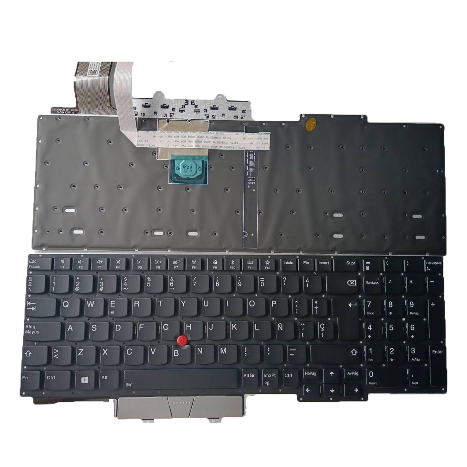 Clavier de rechange ThinkPad E15 Gen 1 rétroéclairé argent TP00117A SL10W47275