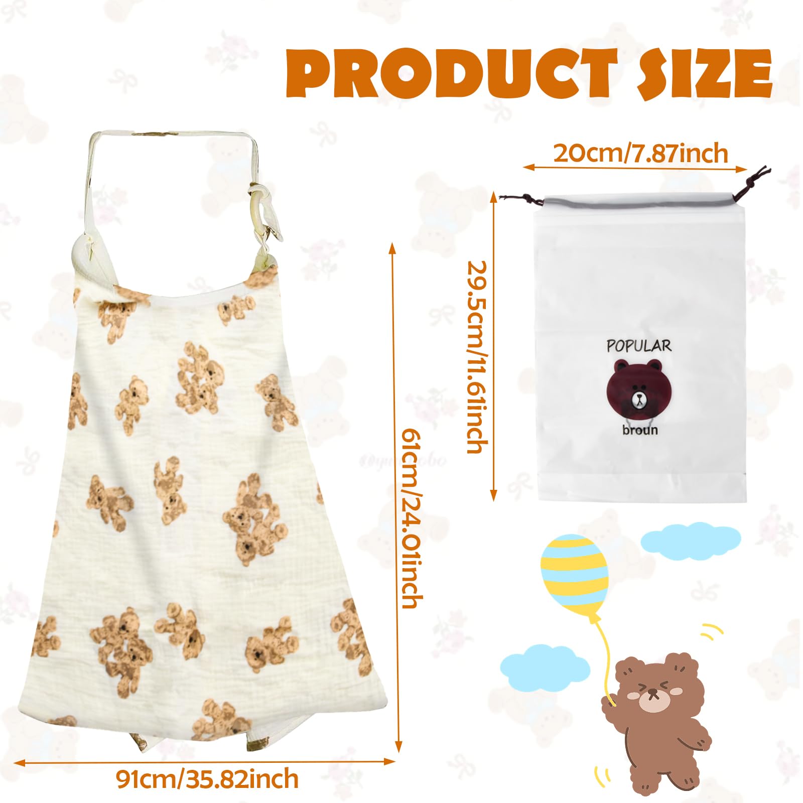 Breastfeeding Nursing Cover with Storage Bag, Baby Breast Feeding Cover with Rigid Hoop - Image 2